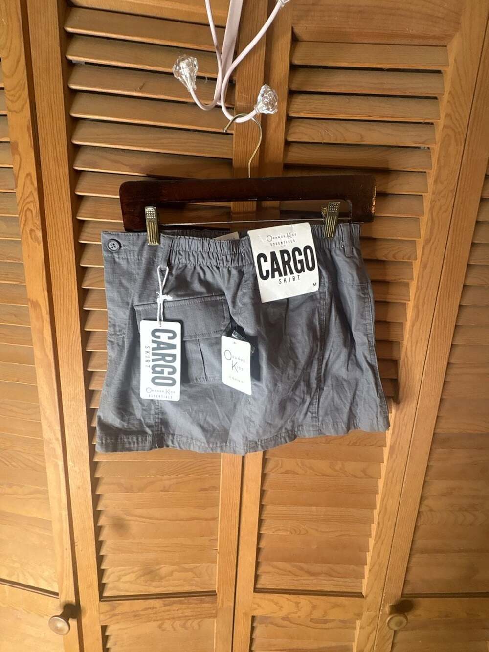 Orange Kiss Essentials Women's Grey Cargo Skirt